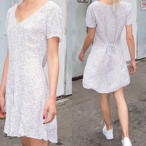 Brandy Melville White/Purple Floral Lara Dress